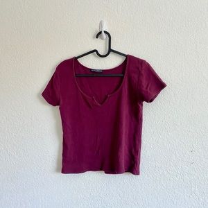 Brandy Melville Cropped Notch Tee